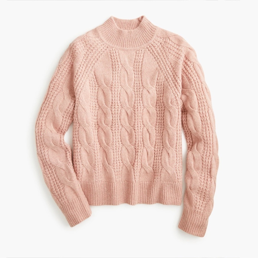 J. Crew Mockneck Cable Knit Sweater Size Small
